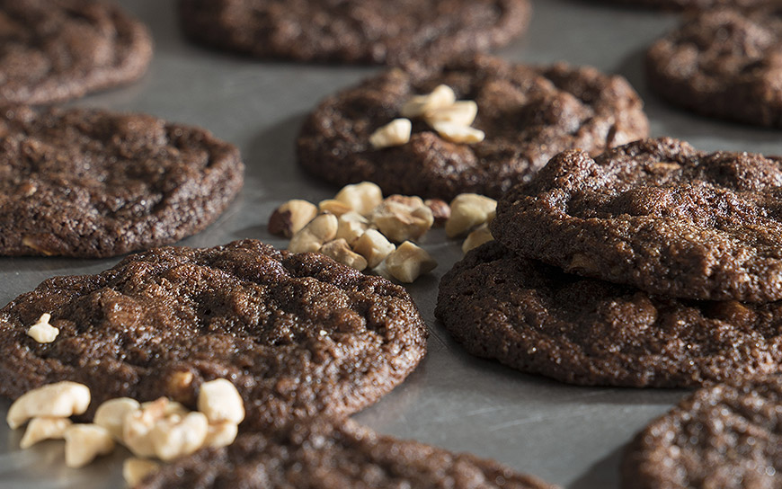 Choco Cookies with Milk and Hazelnut